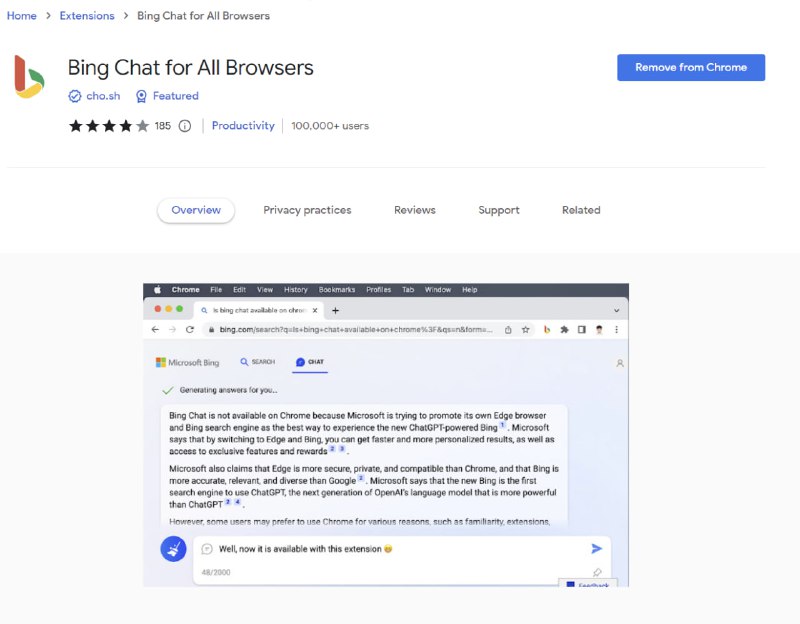 Bing AI chat放开使用了，但是只支持Edge浏览器