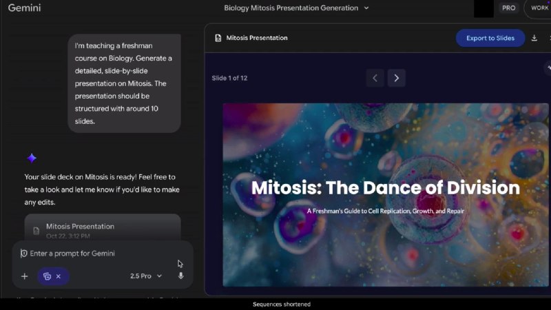 Google Gemini应用现可为您生成幻灯片演示文稿Google为其Gemini应用添加了全新功能：这款生成式AI聊天机器人现在能够根据用户输入的提示，在应用内自动创建幻灯片演示文稿