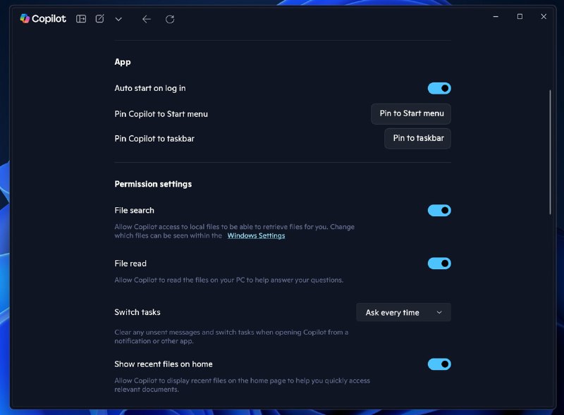 Windows 11 Copilot 推出全新“首页”界面 AI体验更接近开始菜单微软正在为Windows 11的Copilot智能助手推送全新“Home（首页）”界面，这取代了以往以对话为核心的传统设计