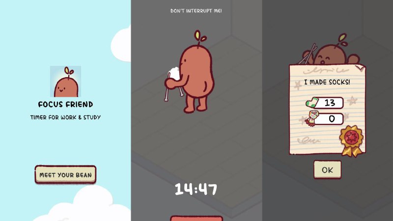 Focus Friend —— 用豆豆帮你专注🧦 Hank Green 这位知名博主最近推出了 Focus Friend，一款用豆豆帮你专注的 App
