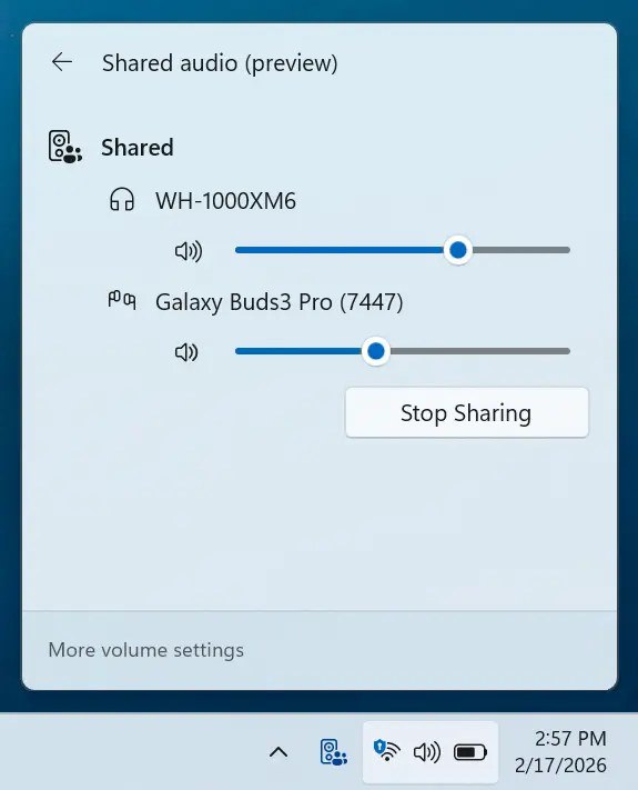 Windows 11 将迎来音频功能升级 共享设备时体验进一步完善微软正在为 Windows 11 开发并推送一系列实用的音频相关新功能，其中最受关注的是对“共享音频”能力的进一步完善，部分用户已经可以通过预览版本抢先体验