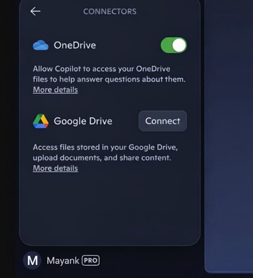 微软Copilot将新增类ChatGPT记忆管理功能 并兼容Google Drive微软Copilot正在准备上线完整的记忆管理功能，并即将支持通过连接器集成Google Drive，体验方式与ChatGPT日益相似