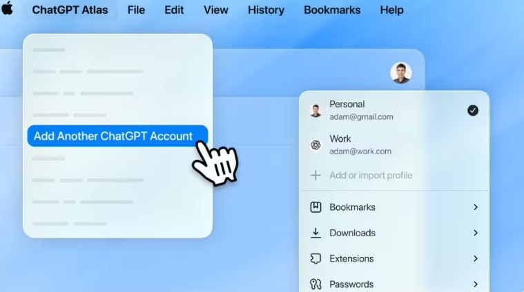 OpenAI 升级 Atlas 浏览器:支持多账号登录，实现工作与生活数据分离OpenAI 近期对其 AI 浏览器 Atlas 进行了重要功能更新，正式支持多 ChatGPT 账号登录