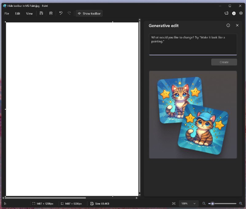 Windows 11画图终于可以隐藏工具栏 同时迎来全新AI功能Windows 11自带的画图应用近日迎来了一系列实用更新，其中包括工具栏的自动隐藏功能，以及全新的AI功能