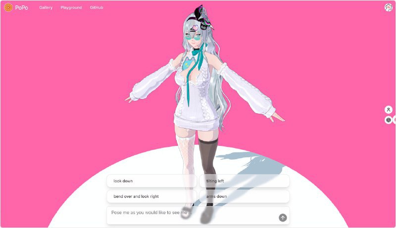 🆔 项目名称：PoPo⭐️ 项目功能：字幕编辑📁 项目简介：一个基于大语言模型的开源项目，通过自然语言描述生成MMD角色的姿势和动画