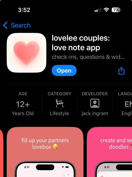 Lovelee —— 7天破 1 万下载的情侣小应用💗 独立开发者 Jack Friks 为新上线的情侣互动应用 Lovelee 立下了一个公开的目标：年内实现月营收 $5k📈 独立开发者 Jack Friks 为这款产品立下目标：年内实现月营收 $5k