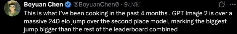 GPT Image2 背后团队首度曝光： 13 人核心团队， 4 个月重塑AI绘图近期，GPT Image2凭借极其惊艳的生成效果在社交媒体上引发轰动