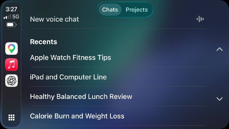 ChatGPT 新增 CarPlay 支持，车内可直接语音提问OpenAI 已为 ChatGPT 应用加入 CarPlay 支持，用户可直接在车辆仪表盘通过语音向 ChatGPT 提问或发出请求