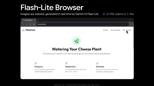 吊打大模型？谷歌最强“轻量机”Gemini 3.1 曝光，实时渲染 UI 惊艳全场Google DeepMind 今日展示了其在生成式 AI 速度领域的突破性成果:Gemini3.1Flash-Lite