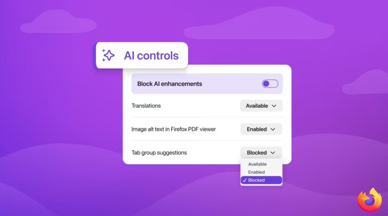 火狐 Firefox 148 浏览器即将上线：引入“AI 控制”面板，支持一键屏蔽所有 AI面对生成式 AI 席卷浏览器的浪潮，Mozilla 选择将“选择权”交还给用户