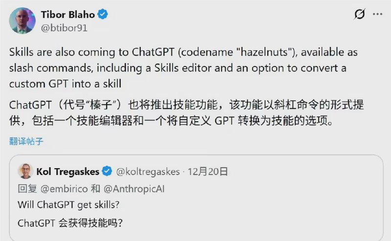 OpenAI 推出新 “技能” 功能，ChatGPT 将更智能化处理复杂任务！在人工智能领域，OpenAI 的 ChatGPT 正在进行一项激动人心的测试，即全新的 “技能” 功能