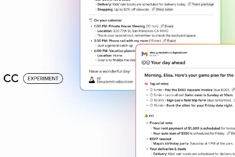Google推出AI助手 CC：用个性化晨间简报改变忙着刷手机的早晨Google正尝试用自家的人工智能取代用户醒来后的第一轮信息刷屏