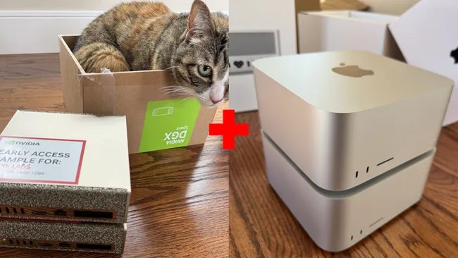 苹果×NVIDIA“梦幻联动” 两台DGX Spark+Mac Studio合体最近，EXO实验室展示了其最新成果：将两台NVIDIA的DGX Spark迷你超算与苹果的M3 Ultra Mac Studio相结合，成功打造出一个高效的AI协同网络，实现了AI性能的大幅提升