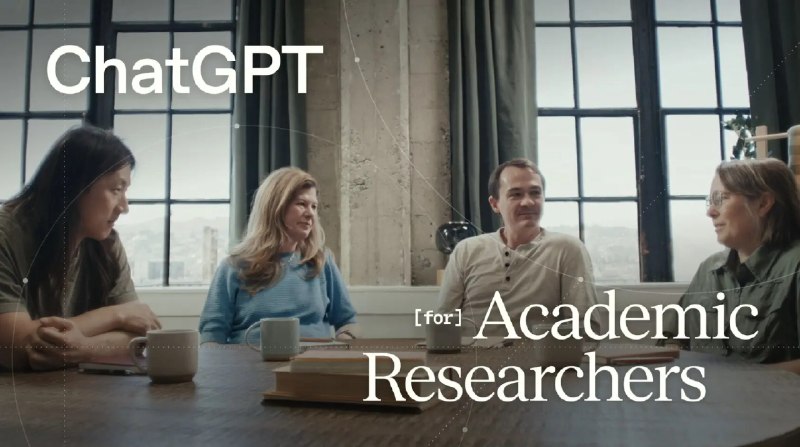 OpenAI免费向10万名学术研究人员开放ChatGPTOpenAI今日正式推出了“ChatGPT学术研究人员”计划，旨在向全球最顶尖的科学研究人员免费提供其最先进的AI模型与研究工具