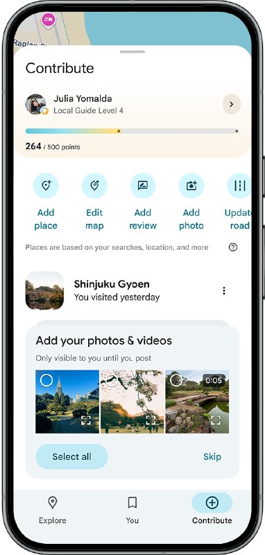 Google Maps 用 AI 为用户照片自动“写文案”Google周二宣布，Google Maps 应用正在上线一项新功能：当用户想要分享一张地点照片或视频时，系统会利用 Gemini 生成一张配图说明（caption）