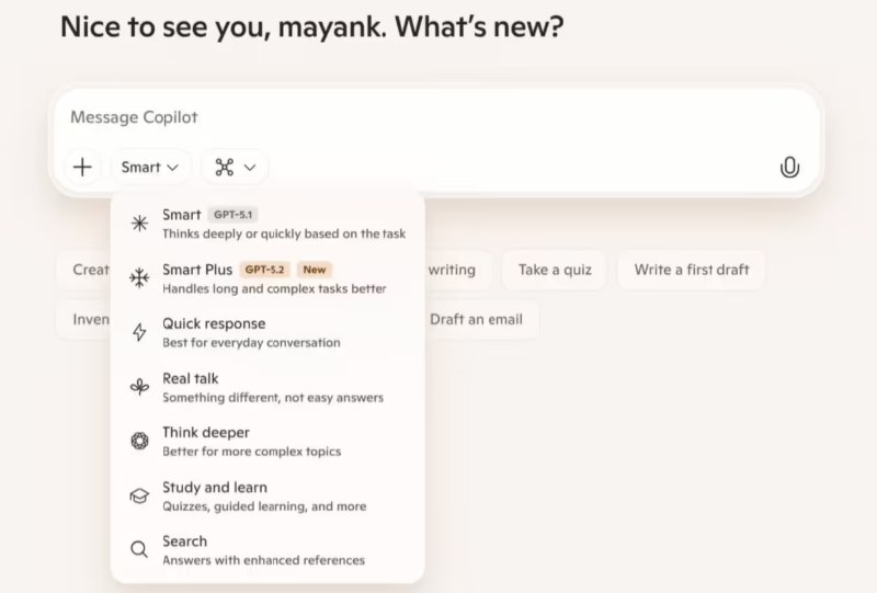 Copilot 全面上线 GPT5.2:数学满分、代码专家，AI 办公进入“智能+”时代微软近日宣布，其 Copilot AI 应用已面向网页版、Windows11及移动端用户完成重大升级，正式全量推送最新的 GPT5.2模型