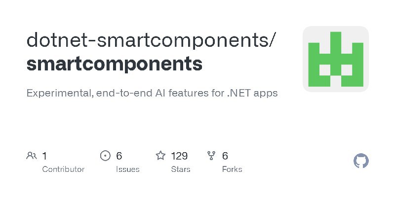 dotnet-smartcomponents / smartcomponentsExperimental, end-to-end AI features for .NET appsRepo URL | 👀9 🍴10 ⭐170#D20240321 #D20240321_Unknown #UnknownGitHubGitHub - dotnet-smartcomponents/smartcomponents: Experimental, end-to-end AI features for .NET appsExperimental, end-to-end AI features for .NET apps - dotnet-smartcomponents/smartcomponentsvia Github Trending - Telegram Channel