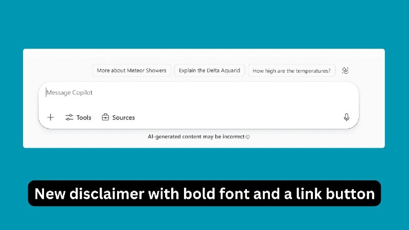 Copilot将默认不显示“AI可能会出错”警告AI模型如ChatGPT等在生成答案的底部，会附带“AI可能会出错”的提示，但微软近日宣布将对Microsoft 365 Copilot中的这一警示进行调整，默认情况下它将不再显示，理由是企业用户认为它过于分散注意力