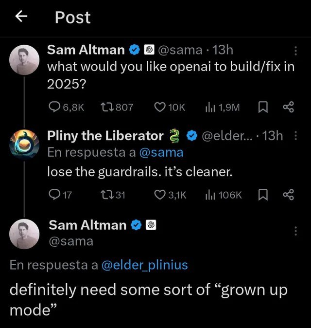 ChatGPT将推出成人模式 让成年用户与AI聊天时拥有更大的自由和个性化OpenAI 刚刚推出该公司最新的旗舰级模型 GPT-5.2 以应对人工智能行业目前激烈的竞争，GPT-5.2 在大多数基准测试中表现出色，不过该公司并未透露新模型的“性欲”如何