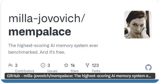 《生化危机》女主角米拉·乔沃维奇开源AI记忆系统MemPalace，斩获行业基准首个满分《生化危机》女主角米拉·乔沃维奇开源 AI 记忆系统 MemPalace，在行业基准测试中斩获史上首个满分好莱坞知名演员、因《生化危机》系列中“爱丽丝”一角广为人知的 Milla Jovovich，近日在 GitHub 上开源了一个名为 MemPalace 的 AI 记忆系统