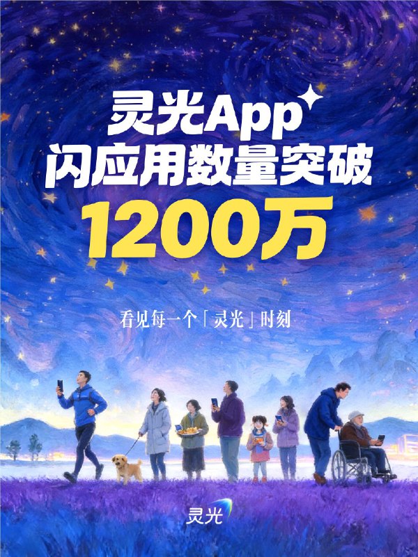 灵光公布最新数据，上线1个月用户成功创建1200万个闪应用12月26日，通用AI助手灵光宣布:灵光用户已成功创建1200万个闪应用