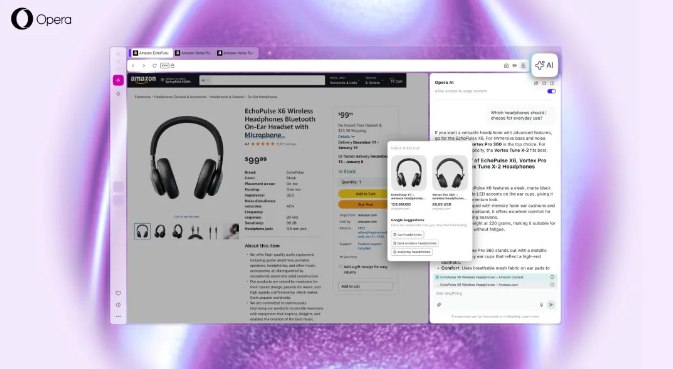 Opera AI 今日上线：侧边栏里的全能智能体，懂网页更懂隐私全球浏览器创新领军者 Opera 今日宣布，其全新人工智能功能 Opera AI 已正式上线，并向其旗舰桌面浏览器 Opera One、游戏浏览器 Opera GX 以及注重正念体验的 Opera Air 用户全面开放