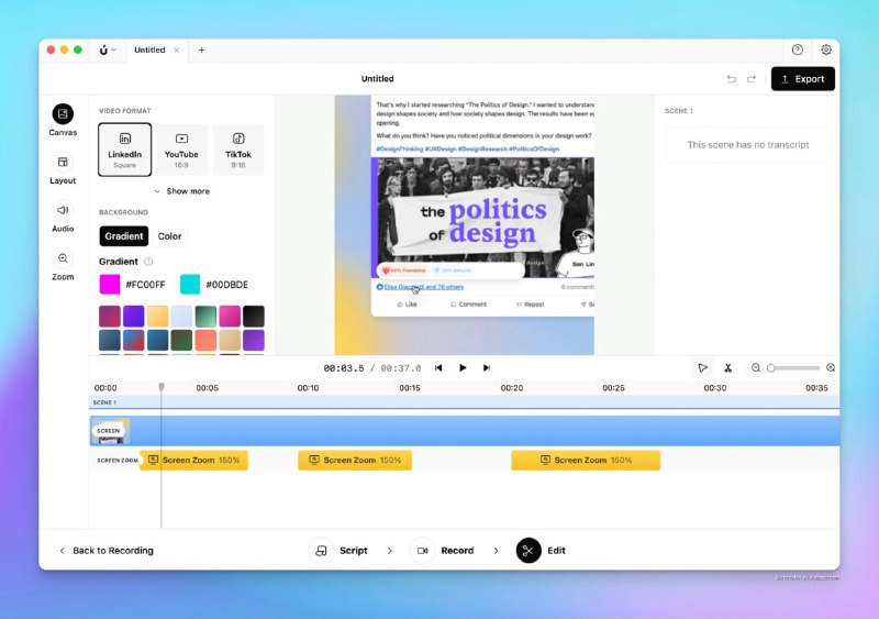 Borumi —— 适合 Demo 的录频工具📹 因为最近开始做一些视频内容，所以入手了一款适合在 Mac 上使用的录频工具