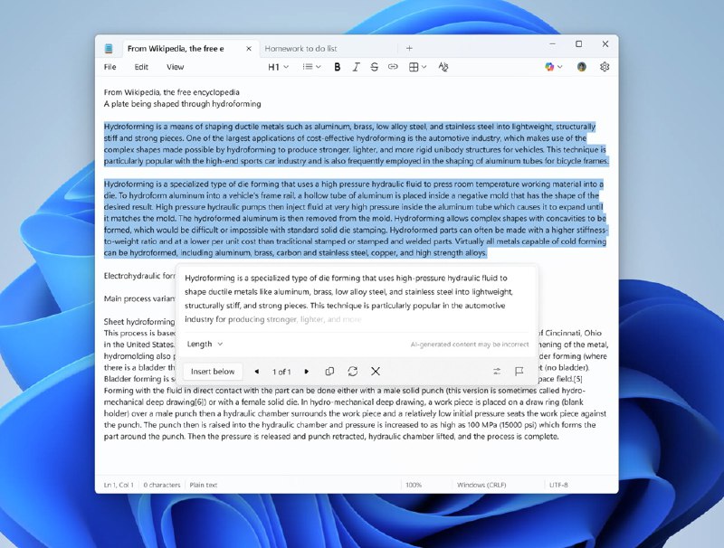 Windows 11记事本再升级 引入可选AI功能与富文本格式在最新更新中，微软为 Windows 11 自带的记事本应用加入了全新欢迎界面，并打出“让你的关键文本编辑器得到提升”的口号，明确将这款传统轻量工具重新定位为具备 AI 能力和富文本能力的现代编辑器