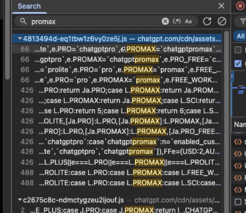 ChatGPT Pro Max订阅正在准备中 预计为500美元/月 提供50x额度OpenAI 目前正在为 ChatGPT 准备 Pro Max 订阅，该订阅层级每月 500 美元，预计会提供 50x 额度