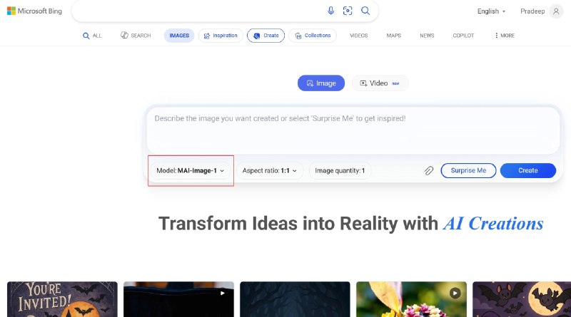 微软在Bing上推出MAI-Image-1 AI图像生成模型微软宣布，其最新自研AI图像生成模型MAI-Image-1现已在Bing.com/create及Bing移动应用正式上线，全球大多数地区用户均可体验（欧洲地区暂未开放，微软表示将尽快提供服务）