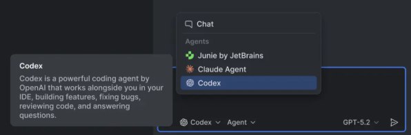 JetBrains IDE 深度集成 OpenAI Codex，开启智能体协作新模式知名开发工具厂商JetBrains宣布，旗下全系列 IDE 已原生集成 OpenAI 的Codex模型