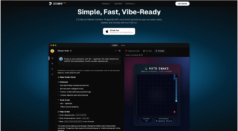智谱推出轻量级 AI 代码编辑器 “Z Code”，引领编程新潮流近日，智谱公司正式发布了一款名为 “Z Code” 的轻量级 AI 代码编辑器，目前处于 Alpha 测试阶段，支持 Mac 和 Windows 系统