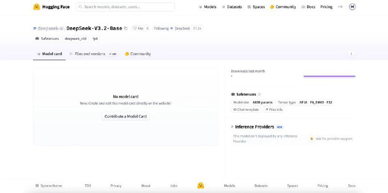 🤖 社区曝发现 DeepSeek V3.2-Base 模型仓库，随后遭下架在 r/LocalLLaMA 社区，一位用户称发现了名为 “deepseek-3.2-base” 的模型仓库，疑似在 Hugging Face 平台短暂上线，随后很快显示为 404，疑似被撤下或隐藏