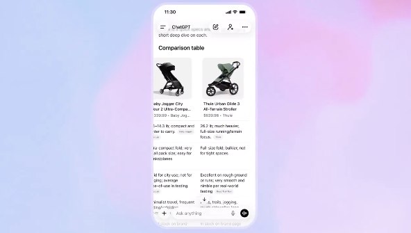 OpenAI推出ChatGPT购物研究功能 数分钟内生成购物指南OpenAI在官网正式推出ChatGPT购物研究功能，帮助用户更快速、更精准地找到心仪的电商产品