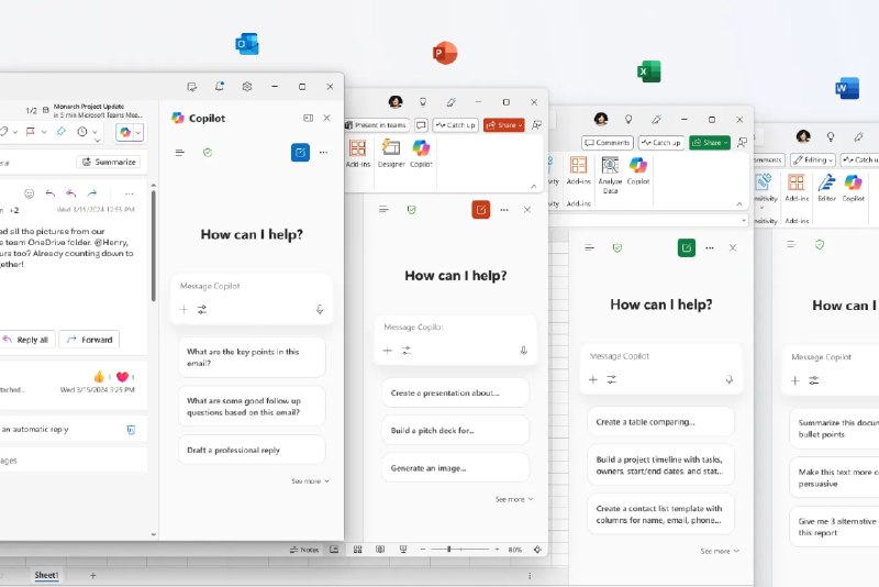 微软Office应用将迎来更多免费的AI新特性微软宣布，Outlook、Word、Excel和PowerPoint等Office应用将于2026年初获得一系列全新的免费AI功能，无需用户每月支付30美元订阅Microsoft 365 Copilot