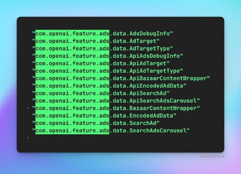 AI也带货 代码曝光ChatGPT将加入广告内容开发者Tibor Blaho近日在社交媒体上透露，ChatGPT的Android测试版本代码中已出现广告信息