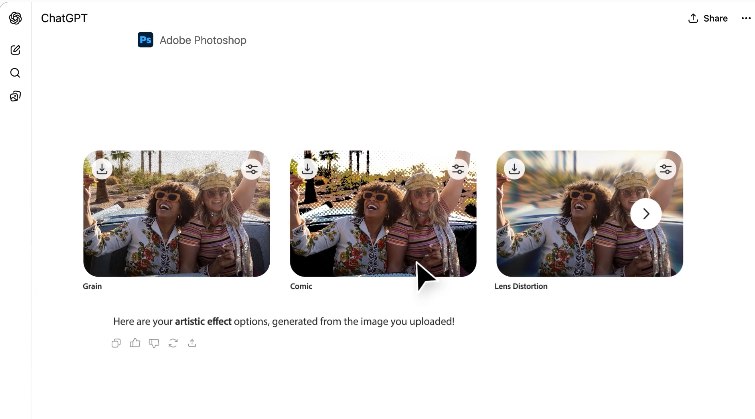 Adobe 将 Photoshop、Acrobat 和 Express 直接集成到ChatGPT界面中Adobe 近日宣布将 Photoshop、Acrobat 和 Express 三款应用程序直接集成到 ChatGPT 的界面中