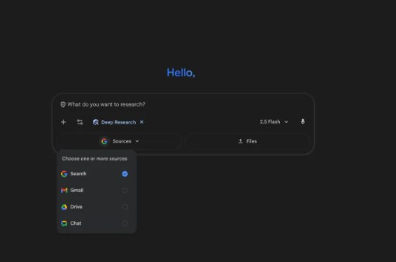 谷歌 Gemini AI 推出深度研究功能：整合你的邮件与文件为智能报告近日，谷歌发布了其 Gemini AI 的新功能 ——“深度研究”，该功能能够从用户的 Gmail、Google Drive 和 Google Chat 中提取信息，以生成智能研究报告