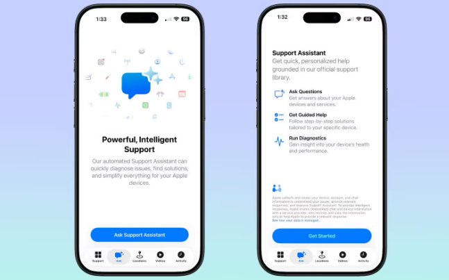 苹果官方支持 App 大版本更新：AI 客服正式“转正”，诊断功能再升级苹果近日针对旗下的“Apple 支持”应用推送了5.12版本的重大更新