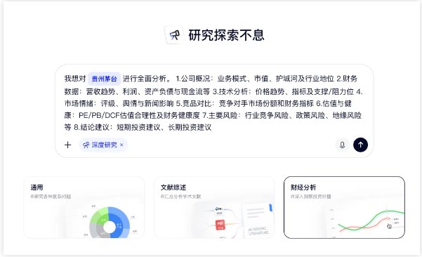 通义千问“深度研究”上线财经分析模块，接入万只股票实时行情与百万份财报通义千问“深度研究”功能近日迎来重大升级，正式上线专业财经分析模块，标志着大模型在垂直专业领域的Agentic架构应用迈入新阶段