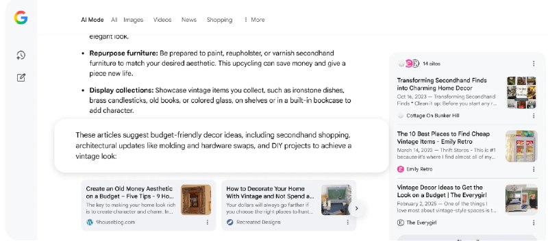 Google将在 AI 模式中增加来源链接和说明性摘要Google宣布将对其 AI 驱动的搜索功能“AI 模式”（AI Mode）进行更新，在回答中加入更多内嵌来源链接，并由 AI 生成简短说明，解释这些来源为何与当前问题相关