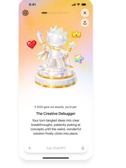 ChatGPT 版“Spotify Wrapped”来了！测测你的年度 AI 称号是什么？继音乐、社交软件之后，生成式 AI 领域也迎来了自己的“年终总结”